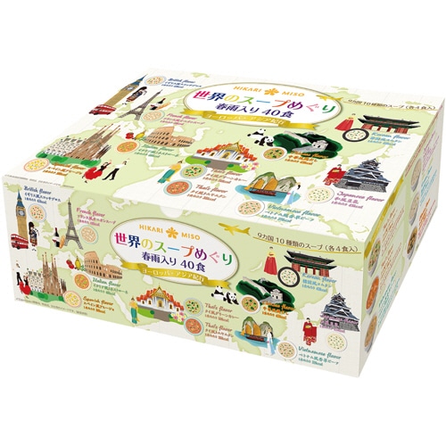 ひかり味噌 世界のスープめぐり 春雨入り 1箱(40食)