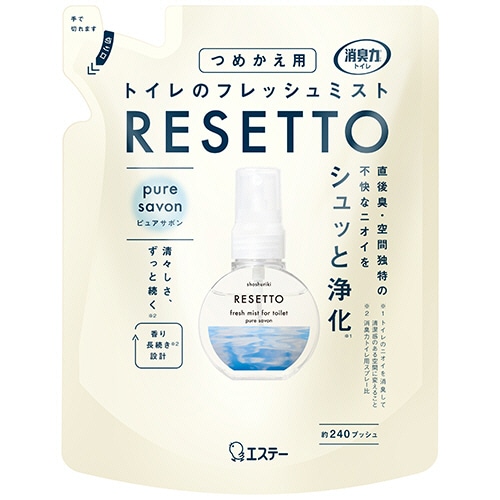 エステー　消臭力　トイレのフレッシュミスト　ＲＥＳＥＴＴＯ　つめかえ用　ピュアサボン　５０ｍＬ　１個