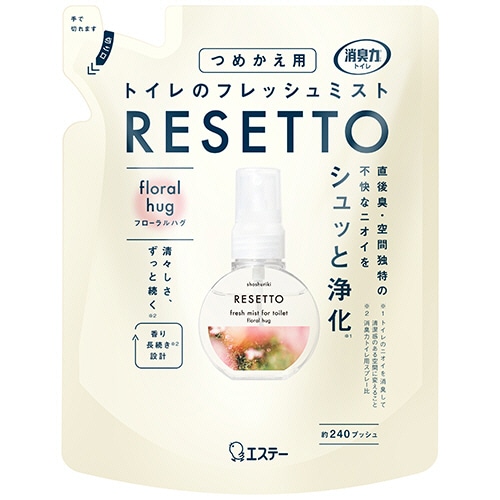 エステー　消臭力　トイレのフレッシュミスト　ＲＥＳＥＴＴＯ　つめかえ用　フローラルハグ　５０ｍＬ　１個