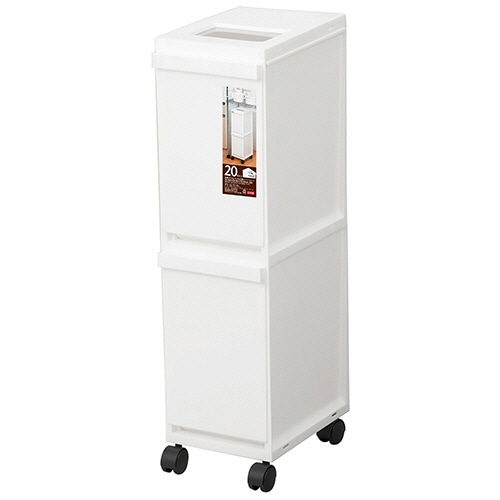 新輝合成　ユニード多段スリムペール　２段　ホワイト　０２０３６－１　１台