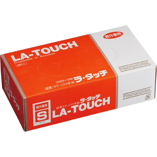 中部物産貿易 超薄ラテックス手袋 ラ・タッチ 粉付 S 1箱(100枚)