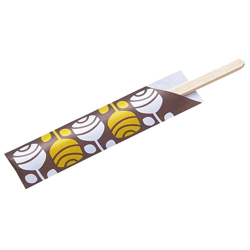 TANOSEE デザインウッドマドラー Nostalgi 140mm ブラウン 1パック(100本)