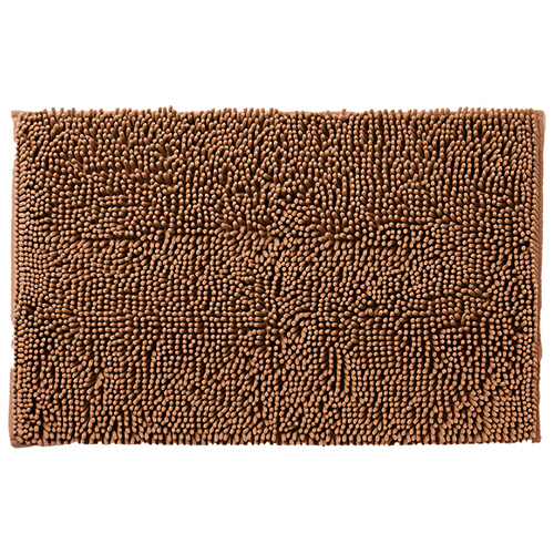 アイメディア　マイクロファイバー吸水速乾バスマット　約４０×６０ｃｍ　ライトブラウン　１枚