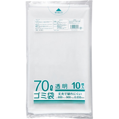 クラフトマン 業務用透明 メタロセン配合厚手ゴミ袋 70L HK-088 1パック(10枚)