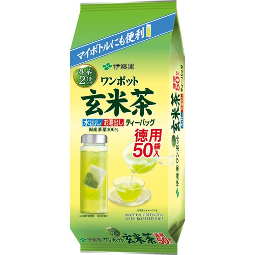 伊藤園 ワンポット 抹茶入り玄米茶ティーバッグ 3.3g 1パック(50バッグ)