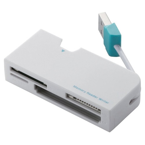 エレコム ケーブル収納タイプ メモリリーダライタ ホワイト MR-K013WH 1個