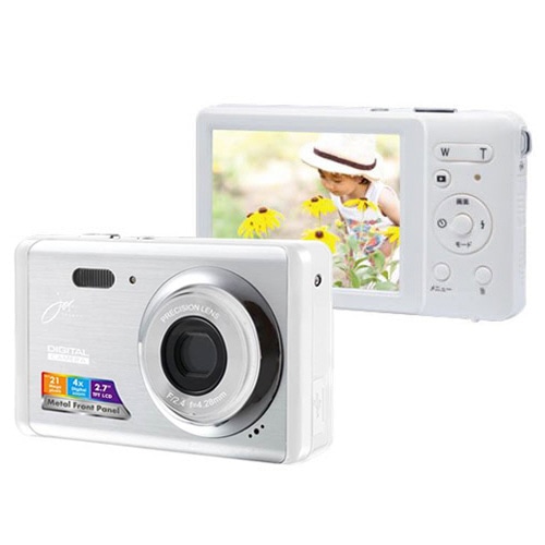 ジョワイユ デジタルカメラ シルバーホワイト JOY500FESWH 1台