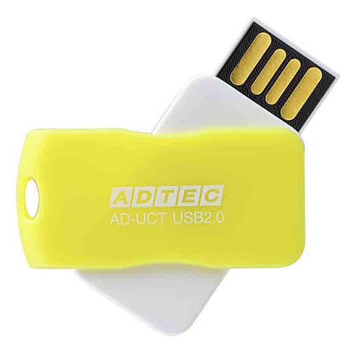 アドテック USB2.0 回転式フラッシュメモリ 8GB イエロー AD-UCTY8G-U2R 1個