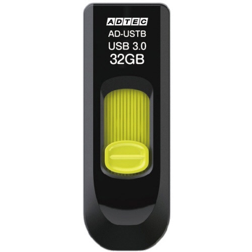 アドテック USB3.0 スライド式フラッシュメモリ 32GB ブラック&イエロー AD-USTB32G-U3R 1個