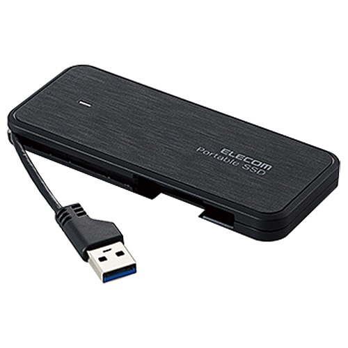 エレコム ケーブル収納型外付けポータブルSSD 120GB ブラック ESD-EC0120GBK 1台