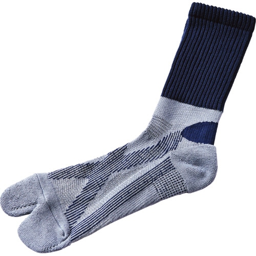 西垣靴下 歩きING エコノレッグバリエ 紳士用足袋ソックス デニム×サンダーブルー C03025-72 1足