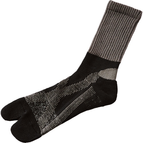 西垣靴下 歩きING エコノレッグバリエ 紳士用足袋ソックス ブラック×ストロンググレー C03025-90 1足