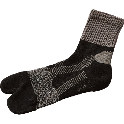 西垣靴下 歩きING エコノレッグバリエ 婦人用足袋ソックス ブラック×ストロンググレー C03023-90 1足