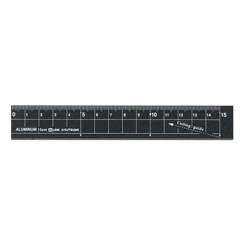 クツワ アルミ定規 15cm ブラック XS03BK 1個