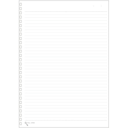 リヒトラブ　オープンリングノート・ツイストノート（適合リーフ）　セミＢ５　２９穴　Ｂ罫　Ｎ－１６００Ｎ　１パック（３０枚）