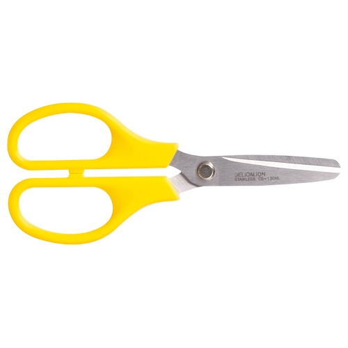 ライオン事務器 ステンレスはさみ 左利き用 刃渡り45mm 黄 CS-130HL 1本