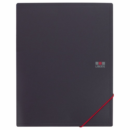 ライオン事務器 ホルダーブック(リベルテ) A5タテ(見開きA4) 8ポケット ブラック HB-302L 1冊