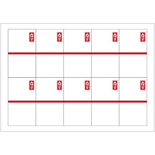 ササガワ タカ印 プリンター対応シール札紙 短冊のし 赤棒 A5 24-1917 1パック(200片:10片×20シート)