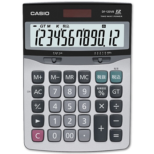 カシオ 卓上電卓 12桁 デスクサイズ DF-120VB-N 1台