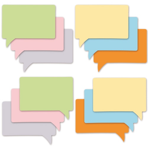 TANOSEE ふきだしふせん 48×60mm 6色 1パック(12冊)