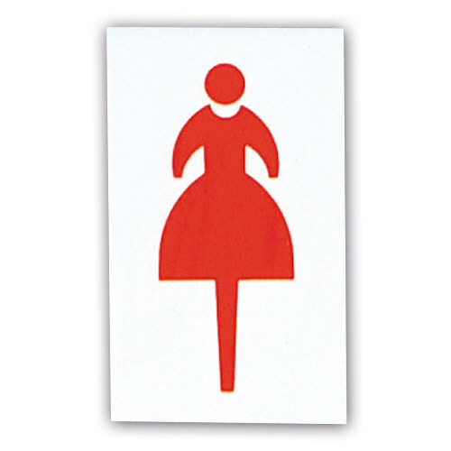 光 サインプレート(女マーク) テープ付 タテ100×ヨコ60×厚み2mm アクリルホワイト UP160-2 1枚