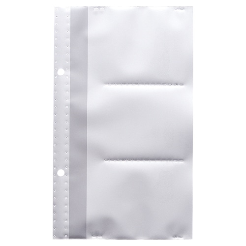 リヒトラブ カードホルダーポケット(カドロック&ツイストリング) 2穴 片面3ポケット(6カード収容) ヨコ入れ A-4000 1パック(10枚)