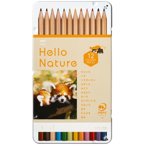 トンボ鉛筆 ハローネイチャー 缶入色鉛筆 12色(各色1本) レッサーパンダ CB-KHNLP0312C 1ケース(12本)
