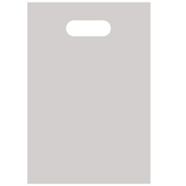 TANOSEE ポリエチレン手提袋 小判抜き ソフトタイプ S ヨコ200×タテ300×厚さ0.04mm シルバー 1パック(50枚)