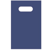 TANOSEE ポリエチレン手提袋 小判抜き ハードタイプ SS ヨコ160×タテ250×厚さ0.04mm ネイビー 1パック(50枚)