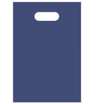 TANOSEE ポリエチレン手提袋 小判抜き ハードタイプ S ヨコ200×タテ300×厚さ0.04mm ネイビー 1パック(50枚)