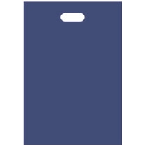 TANOSEE ポリエチレン手提袋 小判抜き ハードタイプ L ヨコ300×タテ440×厚さ0.045mm ネイビー 1パック(50枚)