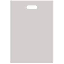 TANOSEE ポリエチレン手提袋 小判抜き ハードタイプ L ヨコ300×タテ440×厚さ0.045mm シルバー 1パック(50枚)