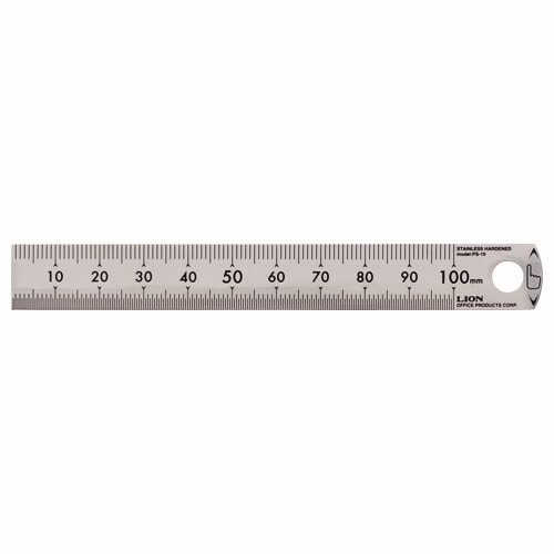 ライオン事務器 ステンレス定規 10cm PS-10 1本