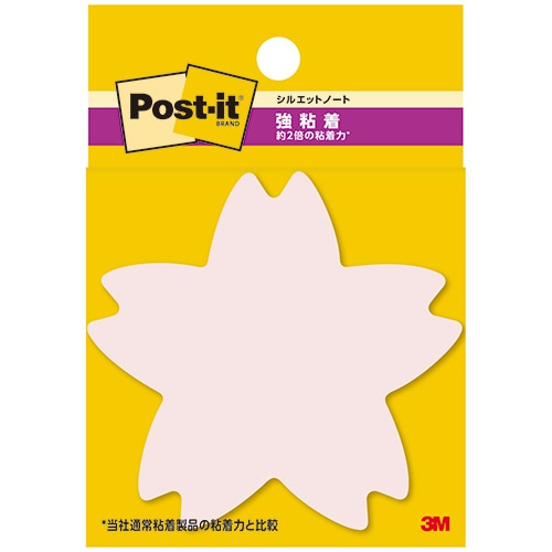 3M ポスト・イット 強粘着シルエットノート 66×69mm サクラ SSS-CHU 1パック(3冊)