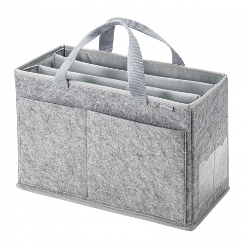 サンワサプライ フェルトBOXバッグ グレー BAG-TW9GY 1個