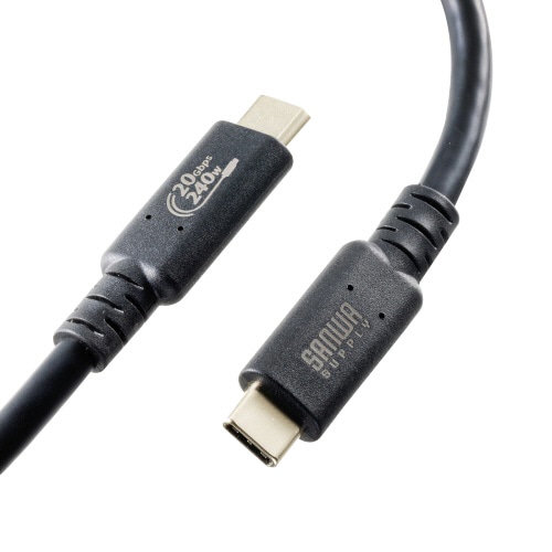 サンワサプライ　ＵＳＢ２０Ｇｂｐｓ（ＵＳＢ４　Ｇｅｎ２×２）Ｔｙｐｅ－Ｃケーブル　１ｍ　ブラック　ＫＵ－２０ＧＣＣＰＥ１０　１本