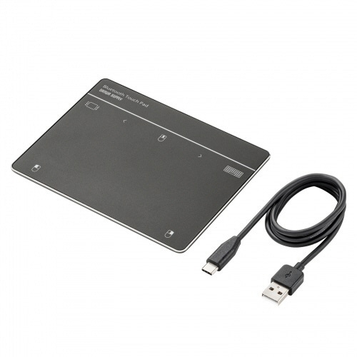 サンワサプライ Bluetoothタッチパッド(充電式・14ジェスチャー・7型) ガンメタ MA-PB521GM 1個