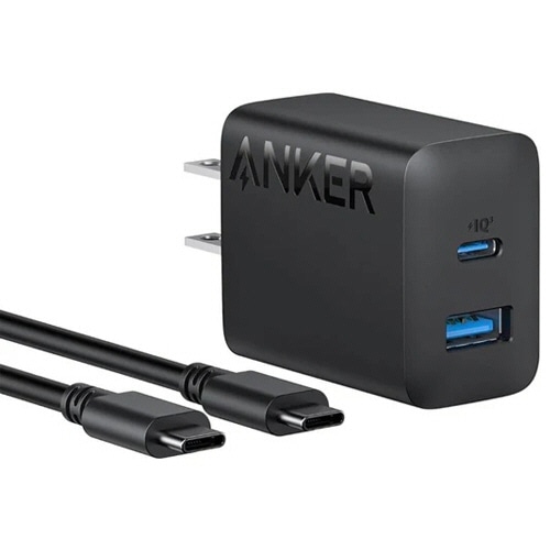 アンカージャパン　急速充電器　ＡＮＫＥＲ　Ｃｈａｒｇｅｒ（２０Ｗ　２ポート）ｗｉｔｈ　ＵＳＢ－Ｃケーブル　ブラック　Ｂ２３４８Ｎ１１　１個