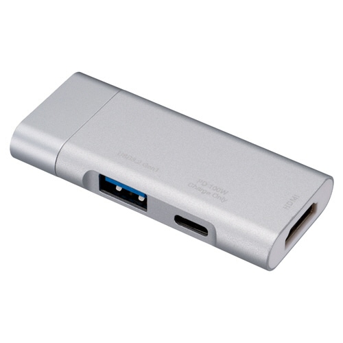 ナカバヤシ PD対応 Type-C ポケットサイズドッキングステーション シルバー UD-C08SL 1個