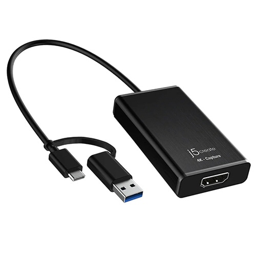 j5 Create USB 4K HDMIキャプチャーアダプタ ブラック JVA11 1台