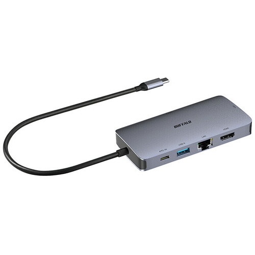 バッファロー　Ｇｉｇａ対応　Ｔｙｐｅ－Ｃ　ＵＳＢ３．２（Ｇｅｎ１）用　ドッキングステーション　ＰＤ対応　シルバー　ＬＵＤ－Ｕ３－ＣＵ３０２ＳＶ　１個