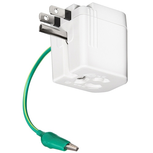 サンワサプライ　温度ヒューズ＆電流ヒューズ内蔵アダプタ　３Ｐ２Ｐ兼用・Ｌ型　ホワイト（ＲｏＨＳ指令１０準拠）　ＴＡＰ－ＡＤ１６Ｗ　１個