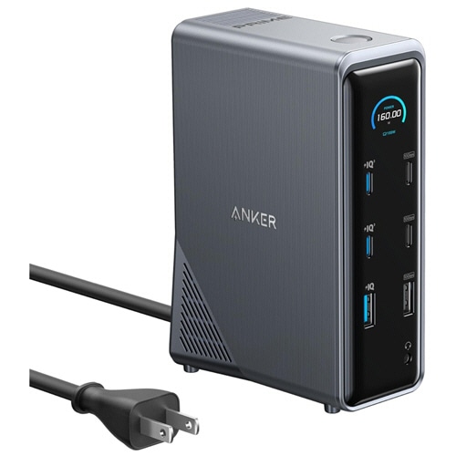 アンカージャパン　ＡＮＫＥＲ　Ｐｒｉｍｅ　ドッキングステーション（１４－ｉｎ－１　Ｄｕａｌ　Ｄｉｓｐｌａｙ　１６０Ｗ）　グレー　Ａ８３Ｂ６５Ａ１　１個