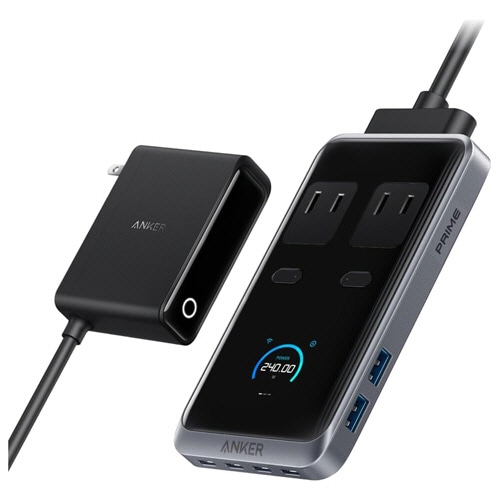 アンカージャパン　電源タップ　ＡＮＫＥＲ　Ｐｒｉｍｅ　Ｃｈａｒｇｉｎｇ　Ｓｔａｔｉｏｎ（８－ｉｎ－１　２４０Ｗ）　１．５ｍ　ブラック　Ａ９１Ｂ２ＮＦ１　１個