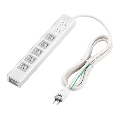 サンワサプライ　抜け止めシャッタータップ　５個口連動集中スイッチ＋雷ガード（２Ｐプラグ）タイプ　３Ｐ・７個口　３ｍ（ＲｏＨＳ指令１０準拠）　ＴＡＰ－Ｆ３７ＳＨ－