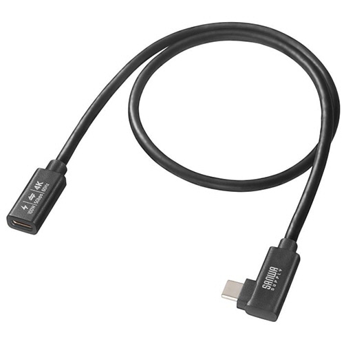 サンワサプライ　ＵＳＢ　５Ｇｂｐｓ　Ｔｙｐｅ－Ｃ延長ケーブル（Ｌ型・ＰＤ１００Ｗ）　０．５ｍ　ＫＵ－５ＧＣＣＰ１００ＥＮＬ０５　１本