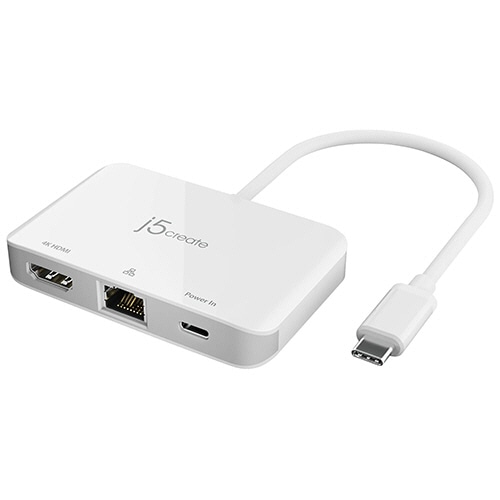 ｊ５　Ｃｒｅａｔｅ　ＵＳＢ－Ｃ　ｔｏ　ＰＤ＋ＨＤＭＩ＋ＬＡＮ　３ｉｎ１マルチアダプター　ホワイト　ＪＣＡ３５１　１個