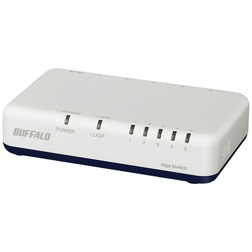 バッファロー　Ｇｉｇａ対応　スイッチングハブ　プラスチック筐体　電源外付けモデル　マグネット付　５ポート　ホワイト　ＬＳＷ７－ＧＴ－５ＥＰ／ＷＨ　１台