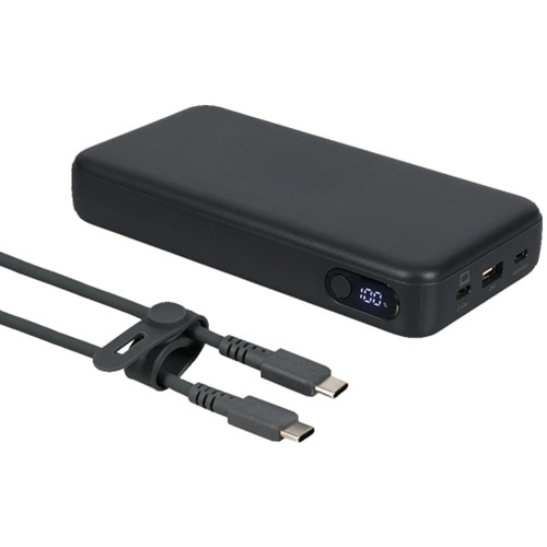 モッテル　モバイルバッテリー　２５０００ｍＡｈ　スモーキーブラック　ＭＯＴ－ＭＢ２５００１－ＢＫ　１個