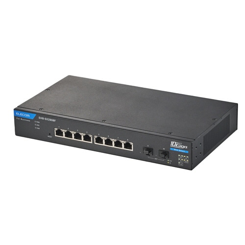 エレコム　レイヤー２　１０Ｇマルチギガ対応　Ｗｅｂスマートスイッチ　８ポート　メタル（ブラック）　ＲｏＨＳ指令準拠（１０物質）　ＥＨＢ－ＳＸ２Ｂ０８Ｆ　１台